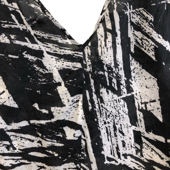 Helmut Lang Silk Meteor Asymmetrical Black White Top S - Picture 8 of 11